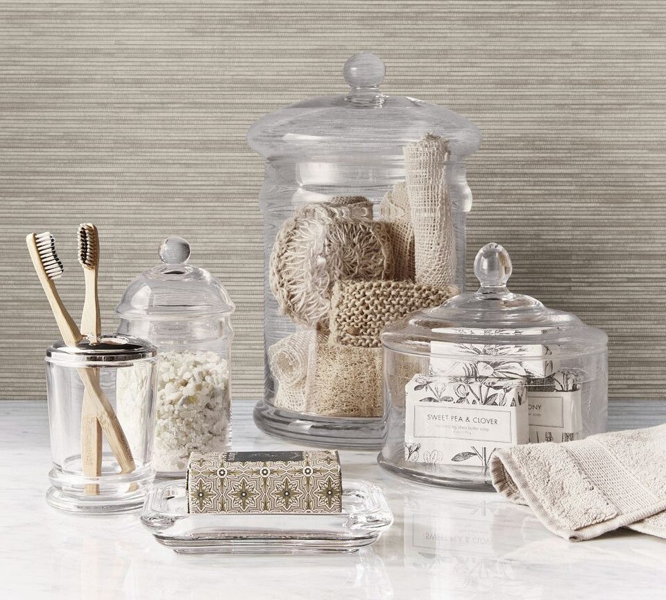 Classic Handcrafted Glass Bathroom Accessories | Pottery Barn Australia